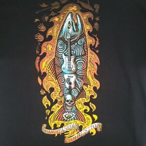 Spawntaneous Combustion Ray Troll Design Sz L T-Shirt Cotton Black Short Sleeve